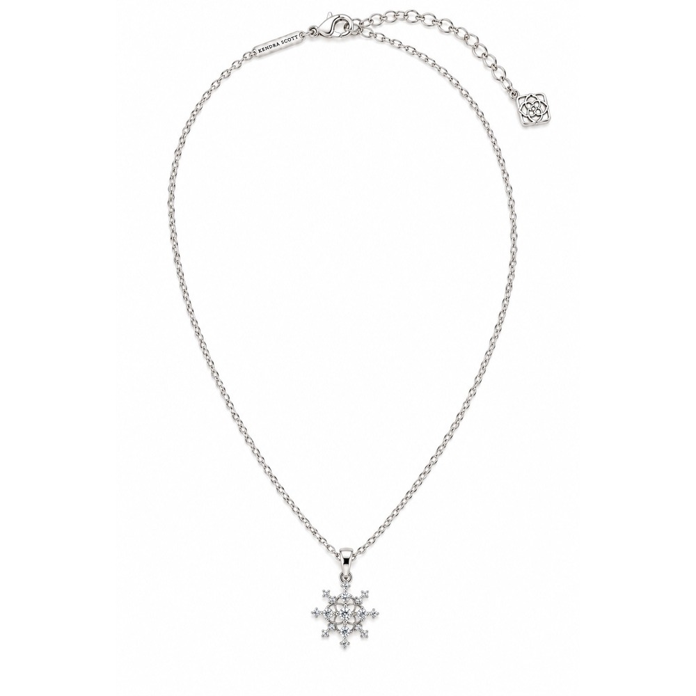 Kendra Scott Snowflake Pendant Necklace / Silvertone / NWT / MSRP $60
